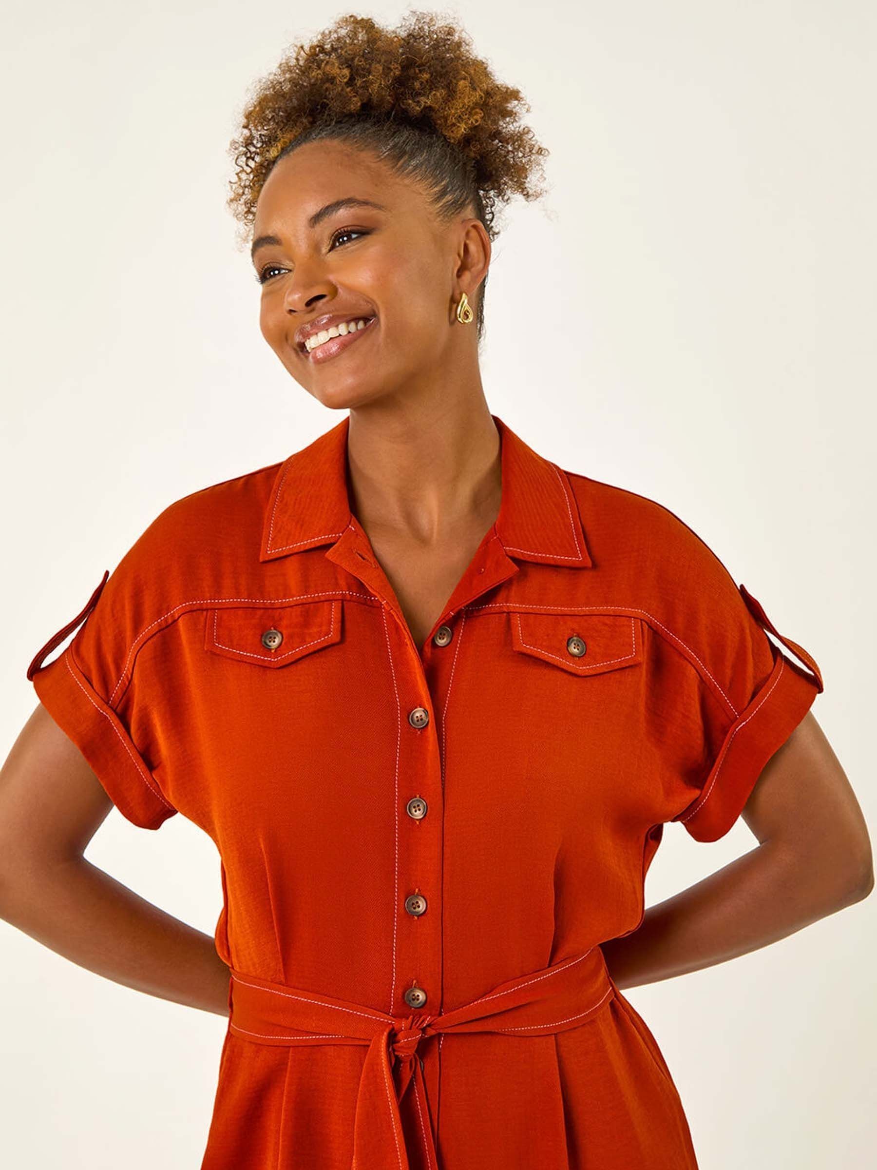 Buy Roman Orange Utility Buttoned Jumpsuit from Next USA
