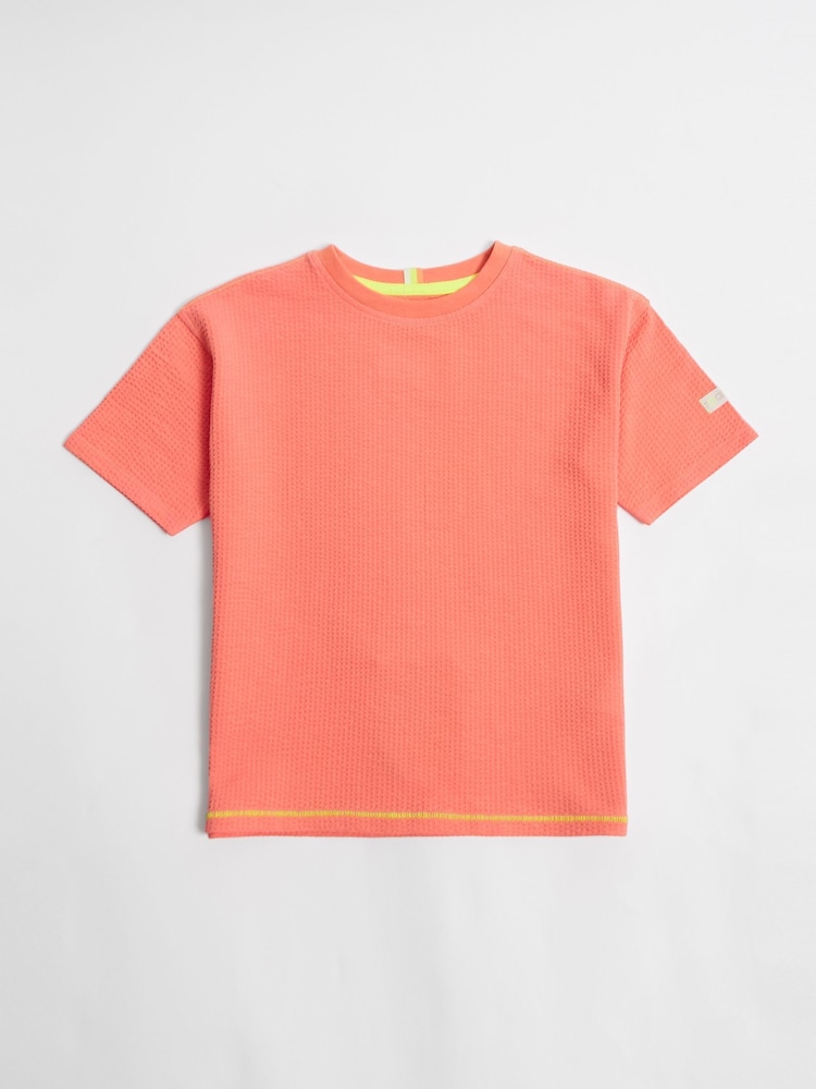 GEN Orange Seersucker Shorts and T-Shirt Set - Image 2 of 4