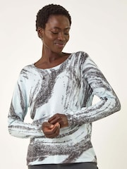Roman Blue Abstract Knit Jumper - Image 2 of 5