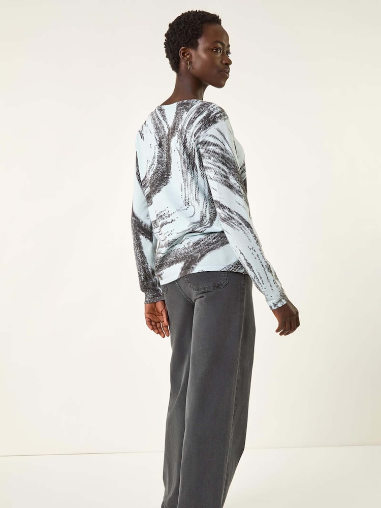 Roman Blue Abstract Knit Jumper - Image 5 of 5