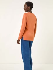 Roman Orange Plain Soft Crew Neck Jumper - Image 2 of 5
