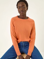 Roman Orange Plain Soft Crew Neck Jumper - Image 5 of 5