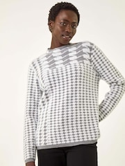 Suéter de malha com gola alta Roman Intarsia - Imagem 3 de 5