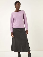 Roman Purple Ribbon Bow Tie Back Jumper - Image 3 of 5