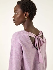 Roman Purple Ribbon Bow Tie Back Jumper - Image 4 of 5