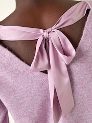 Roman Purple Ribbon Bow Tie Back Jumper - Image 5 of 5