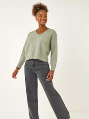 Roman Green Ribbon Bow Tie Back Jumper - Image 1 of 5