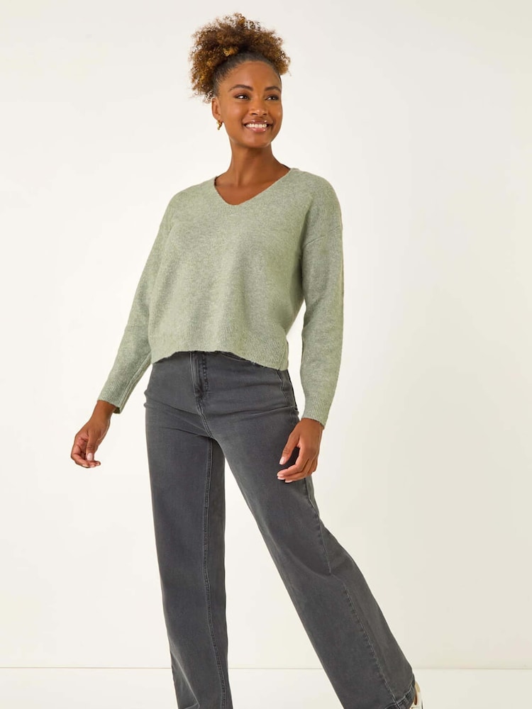 Roman Green Ribbon Bow Tie Back Jumper - Image 1 of 5