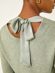 Roman Green Ribbon Bow Tie Back Jumper - Image 5 of 5