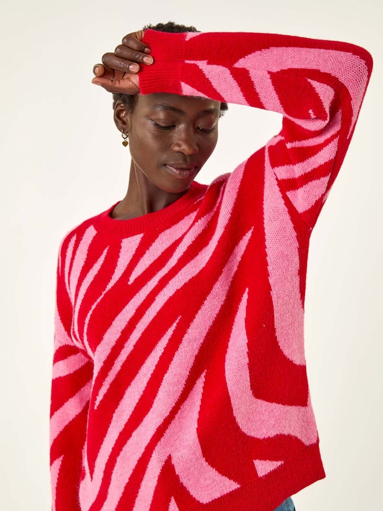 Roman Red Colour Block Knit Jumper - Image 1 of 5