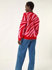 Roman Red Colour Block Knit Jumper - Image 3 of 5