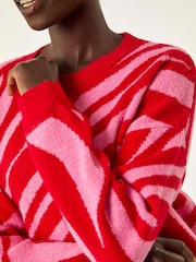 Roman Red Colour Block Knit Jumper - Image 5 of 5