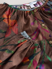 Patchwork Floral Print Volume Sleeve Button Front Blouse - Image 6 of 7