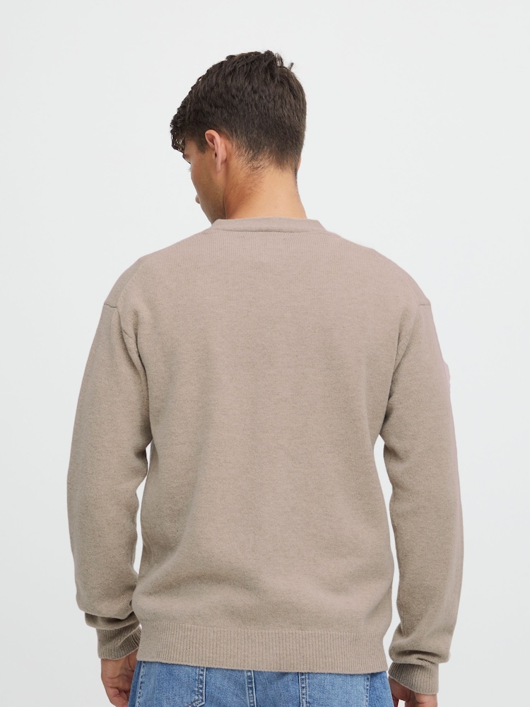 Casual Friday Cream Karl Lambswool Knitted Cardigan - Image 2 of 6 Casual Friday Cream Karl Lambswool Knitted Cardigan - Image 2 of 6