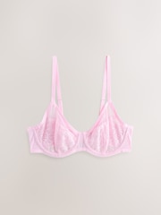 Pink/Green/Cream Non Pad Full Cup Lace Bras 3 Pack - Image 2 of 6