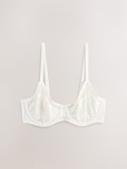 Pink/Green/Cream Non Pad Full Cup Lace Bras 3 Pack - Image 4 of 6