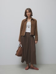 Tan Brown Suede Cross Body-Bag With Charm - Image 3 of 4