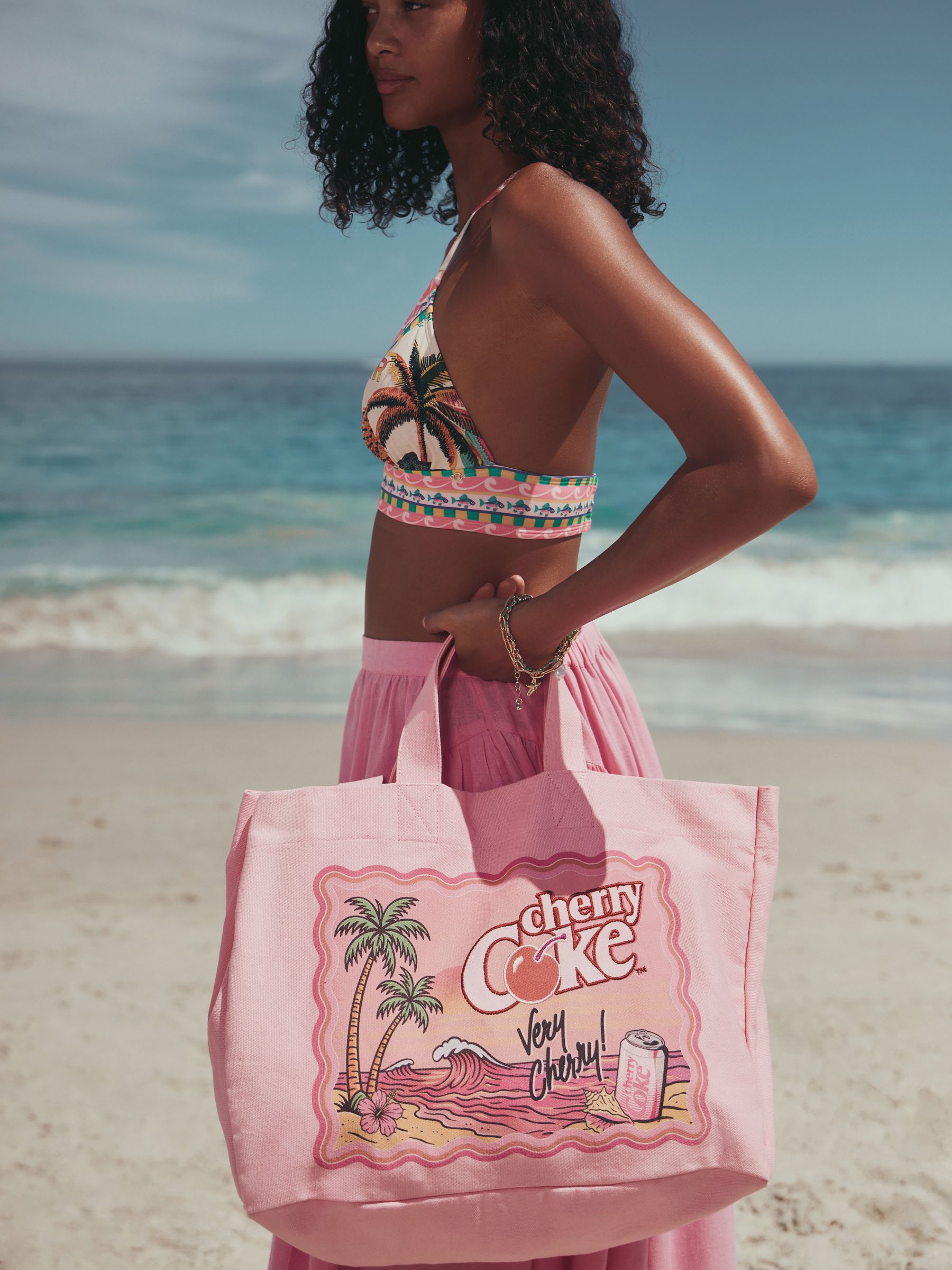 Buy Pink Cherry Coke License Canvas Shoulder Bag from Next USA