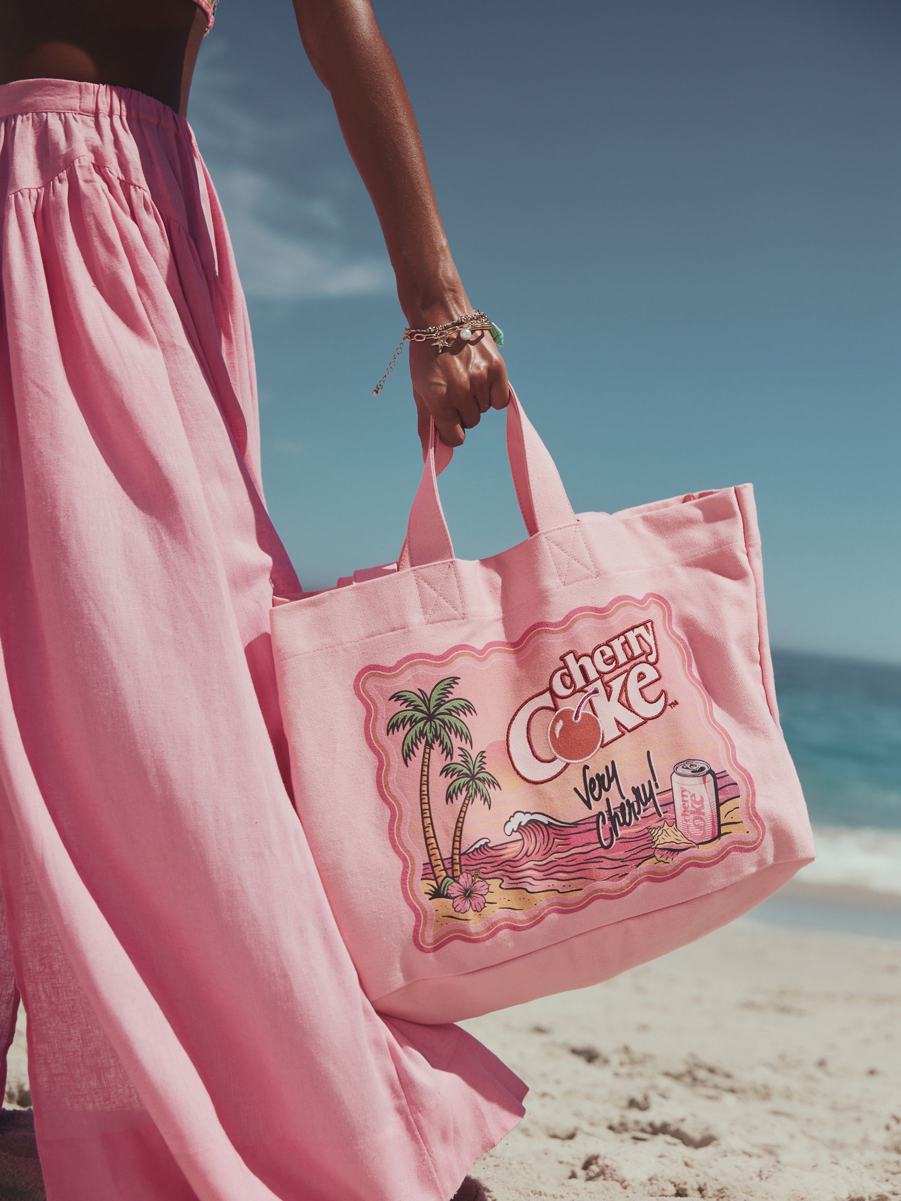 Buy Pink Cherry Coke License Canvas Shoulder Bag from Next USA