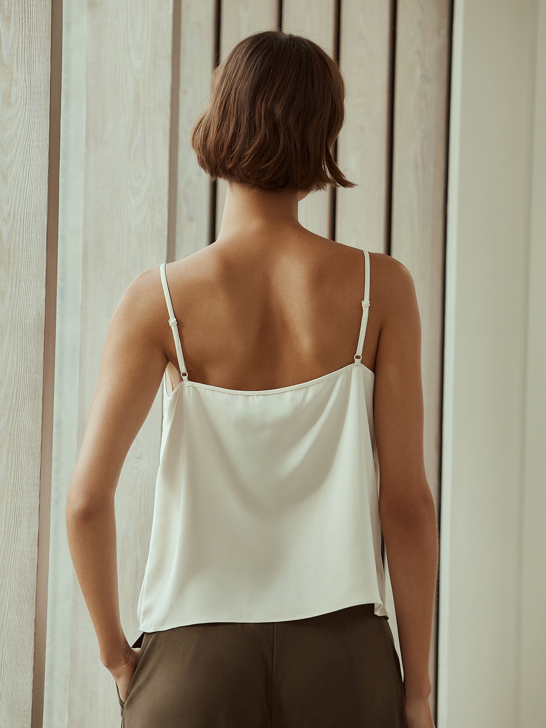 Buy Ecru Satin Lace Cami Top from Next Romania