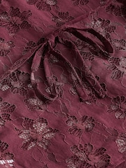 Purple Lace Short Sleeve Tie Back Shirt - Image 2 of 3