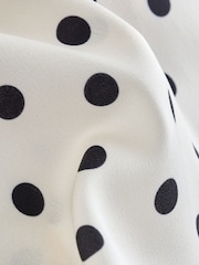 Ecru/Black Polka Dot Satin Lace Cami Top - Image 8 of 8