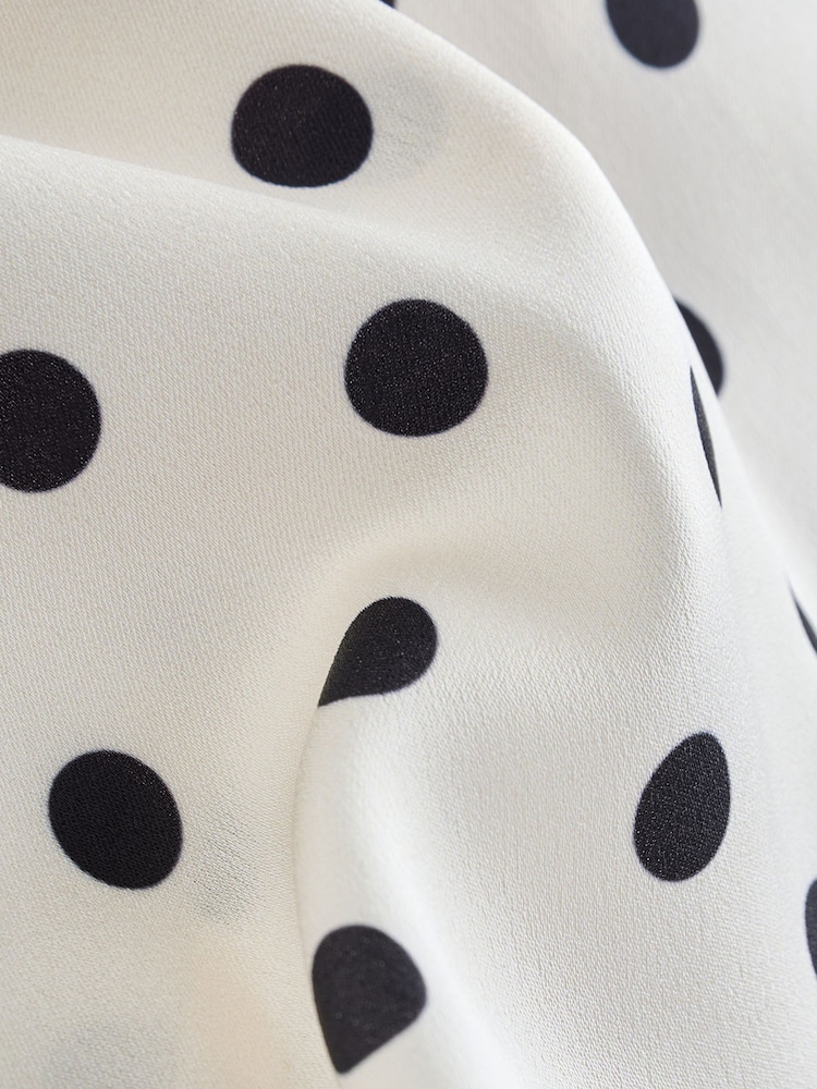 Ecru/Black Polka Dot Satin Lace Cami Top - Image 8 of 8 Ecru/Black Polka Dot Satin Lace Cami Top - Image 8 of 8