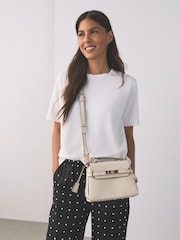White Belted Hand Held Bag - Image 1 of 8