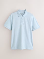 淺藍灰色 - 修身剪裁 - 短袖凸紋 Polo 衫 - 圖片 5，共 7