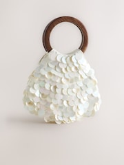 أبيض لؤلؤي - حقيبة يد على شكل صدفة - صورة 5 من 8