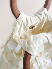 أبيض لؤلؤي - حقيبة يد على شكل صدفة - صورة 8 من 8