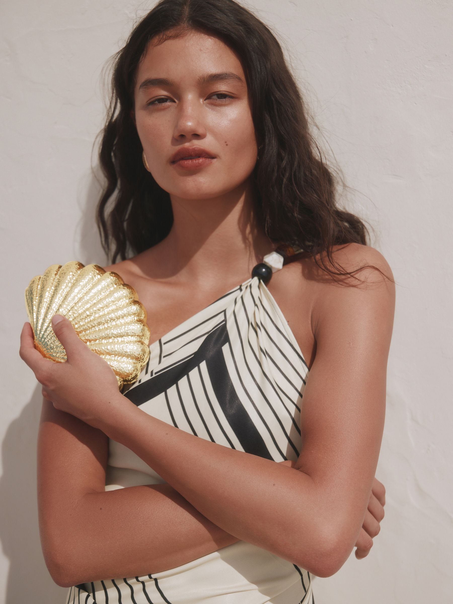 Buy Gold Shell Shape Clutch Bag from Next India