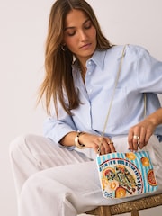 Sardine Print Embellished Pouch - Image 4 of 10