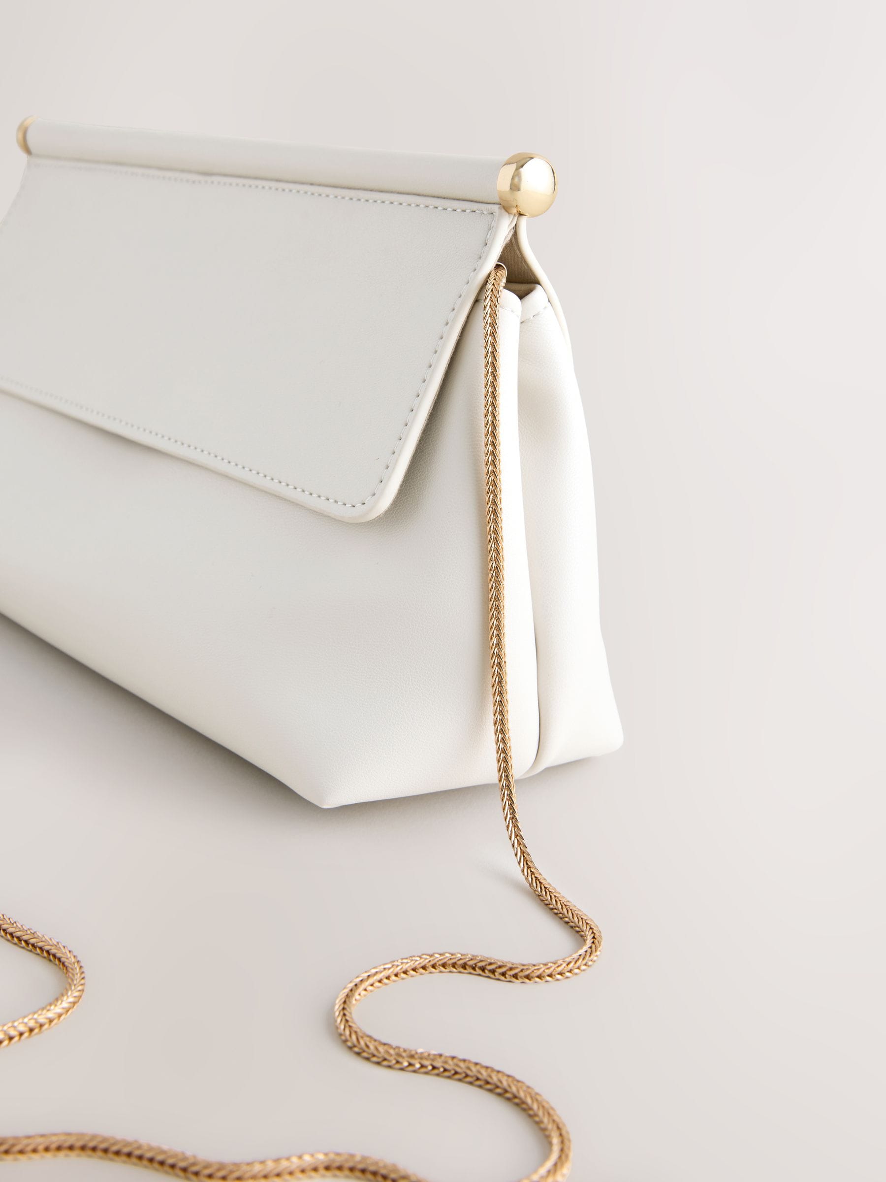 Buy White Foldover Clutch Bag from Next USA