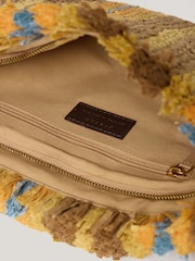 Jigsaw Brown Striped Straw Pouch - Image 2 of 6