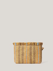 Jigsaw Brown Striped Straw Pouch - Image 3 of 6
