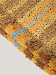Jigsaw Brown Striped Straw Pouch - Image 4 of 6