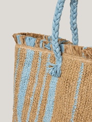 Jigsaw Brown Striped Straw Tote - Image 2 of 6