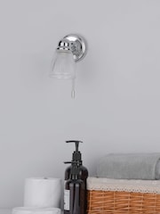 Dar Lighting Polished Chrome Ribbed Glass Cedric Wall Light - Image 2 of 7