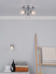 Dar Lighting Polished Chrome Ribbed Glass Cedric Wall Light - Image 3 of 7