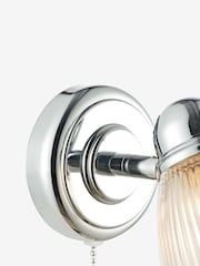 Dar Lighting Polished Chrome Ribbed Glass Cedric Wall Light - Image 4 of 7
