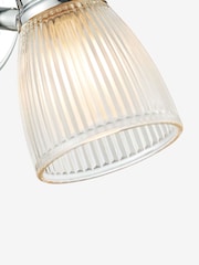 Dar Lighting Polished Chrome Ribbed Glass Cedric Wall Light - Image 5 of 7