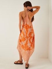 Monsoon Orange Madison Paisley Handkerchief Midi Dress - Image 3 of 4