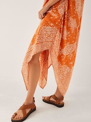 Monsoon Orange Madison Paisley Handkerchief Midi Dress - Image 4 of 4