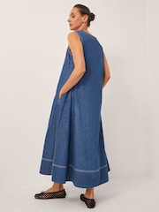 Monsoon Blue Sara Sleeveless Denim Maxi Dress - Image 2 of 4