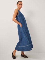 Monsoon Blue Sara Sleeveless Denim Maxi Dress - Image 3 of 4