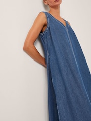 Monsoon Blue Sara Sleeveless Denim Maxi Dress - Image 4 of 4