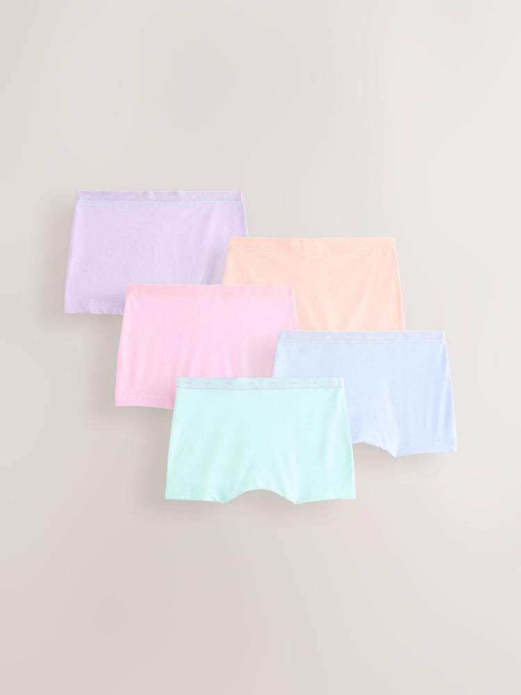 Peach Pink Short Briefs 5 Pack (2-16yrs) - Image 1 of 9