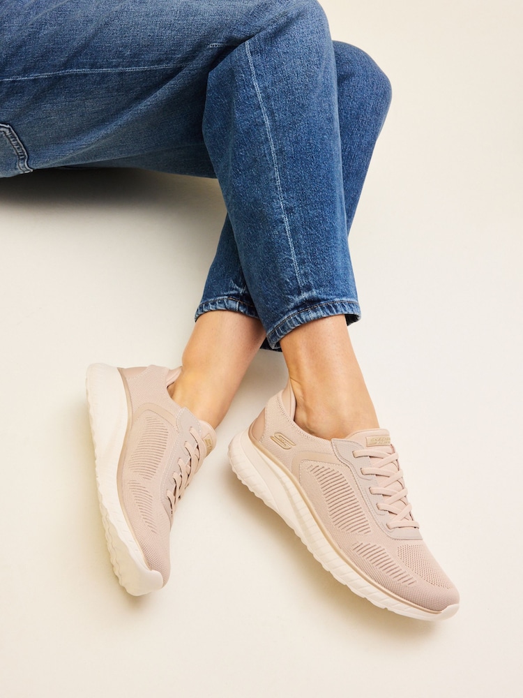 Skechers Natural BOBS Sport Squad Chaos Slip In Trainers - Image 1 of 6