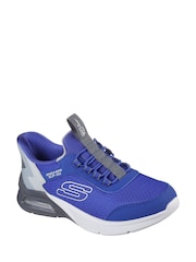 Skechers Blue Slip-ins Microspec Max Brisk-stripe Trainers - Image 2 of 3